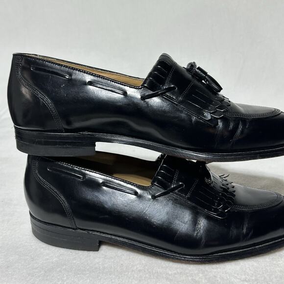 Hanover Master Flex Loafer Mens 9 E/C Leather Tassel Slip On Black USA EUC main image 4